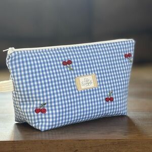 Ellie Elizabeth Blue Gingham Cosmetic Bag
